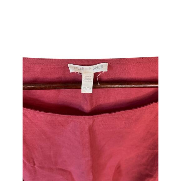 EILEEN FISHER Organic Handkerchief Linen Box-Top Size XL Red Flame Lagenlook EUC - Picture 3 of 10
